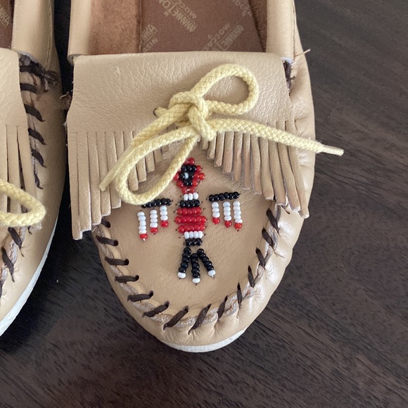 1980’s vintage thunderbird Minnetonka leather moccasins women’s size 8 great con - Picture 4 of 17